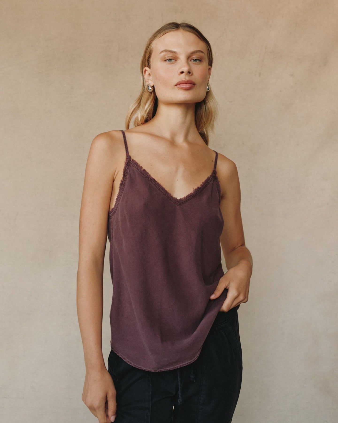 Print Your PostFrayed Cami - Pinot NoirTops