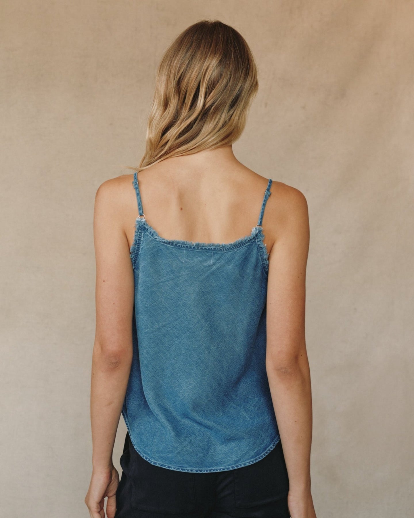 Print Your PostFrayed Cami - Skyline Spray WashTops