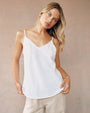 Print Your PostFrayed Tencel Cami - WhiteTops