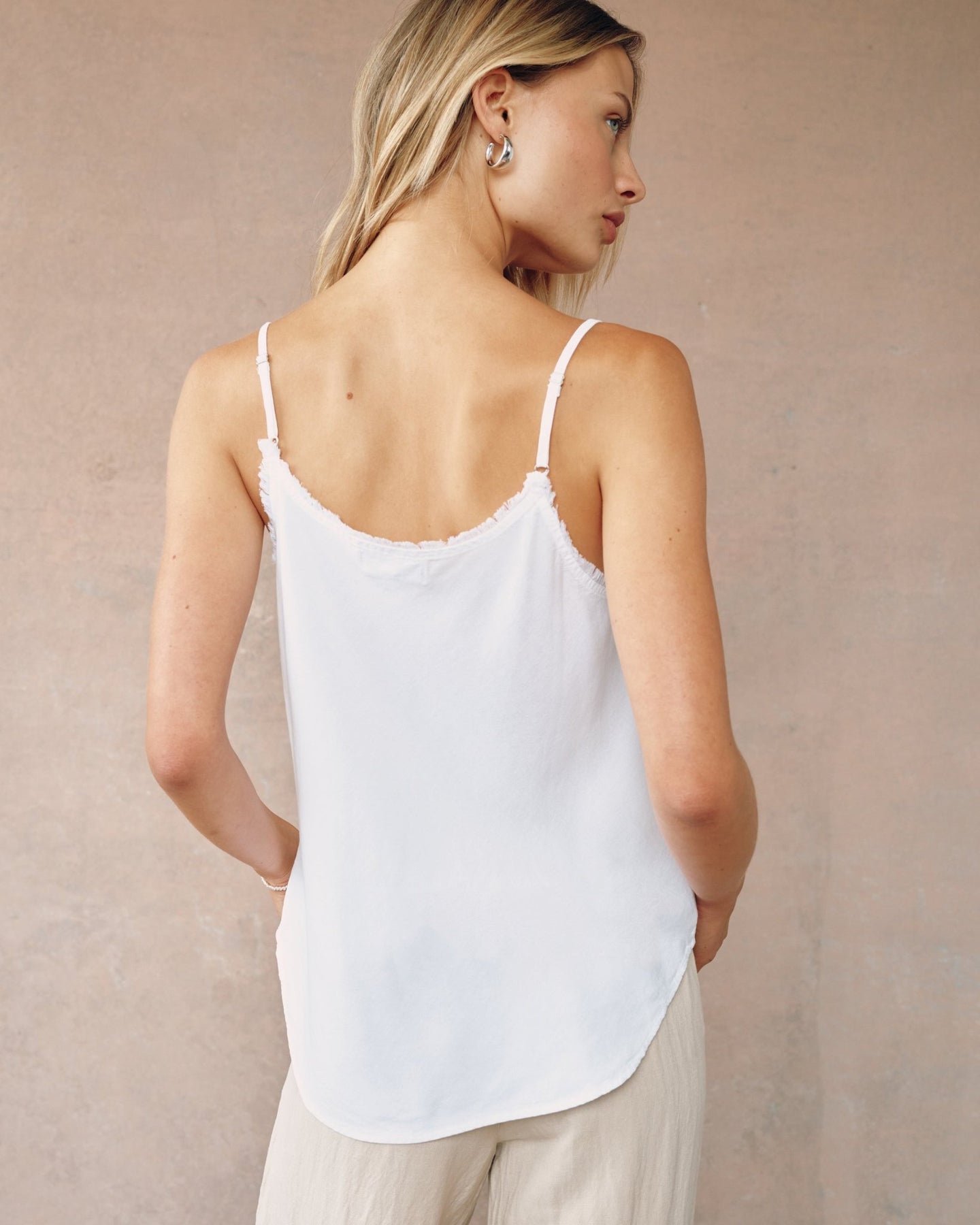 Print Your PostFrayed Tencel Cami - WhiteTops