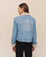 Print Your PostFur Trimmed Denim Jacket - Vintage Frost WashCoats & Jackets