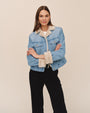 Print Your PostFur Trimmed Denim Jacket - Vintage Frost WashCoats & Jackets