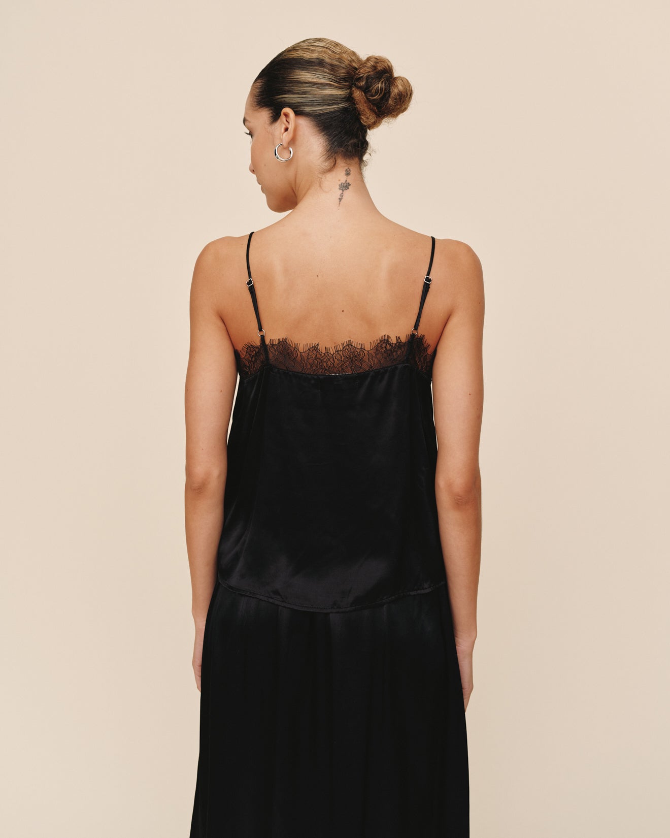 Print Your PostLace Trim Camisole - BlackTops