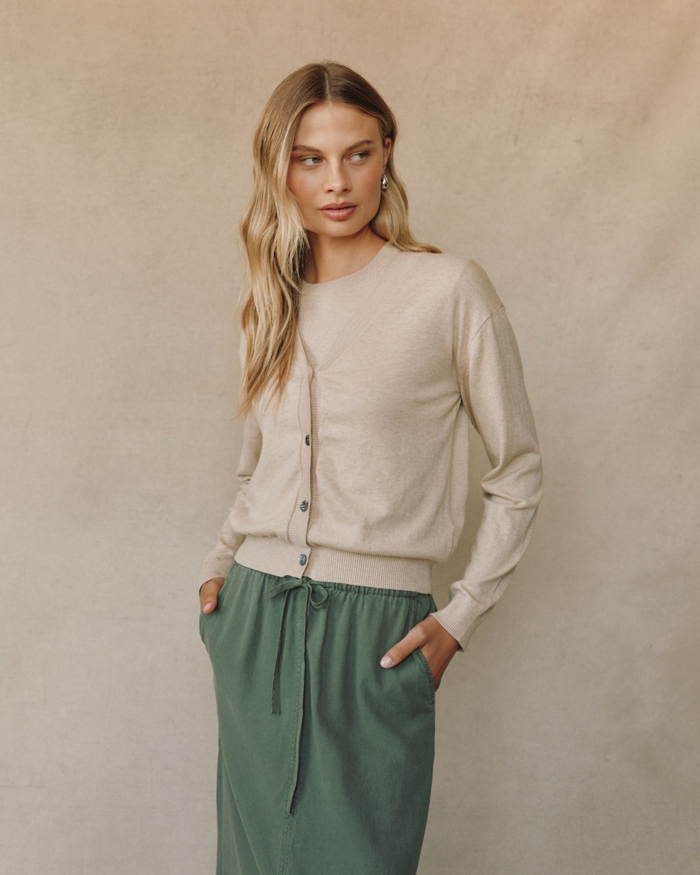 Print Your PostLightWeight Cardigan - Sable SandTops