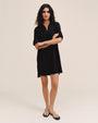 Print Your PostLong Sleeve A Line Shirt Dress - Vintage BlackDresses