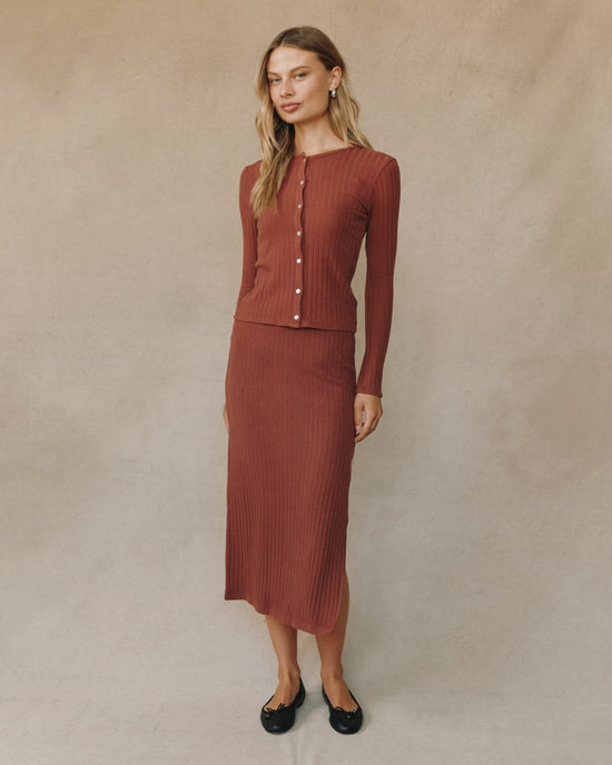 Print Your Post Long Sleeve Cardigan - Autumn Amber