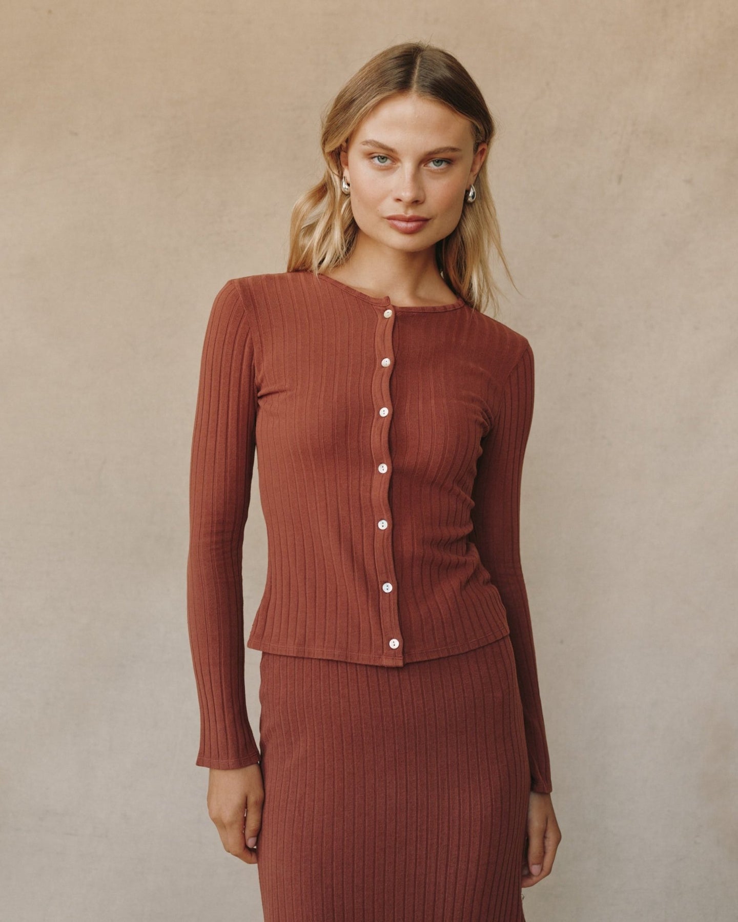 Print Your PostLong Sleeve Cardigan - Autumn AmberTops