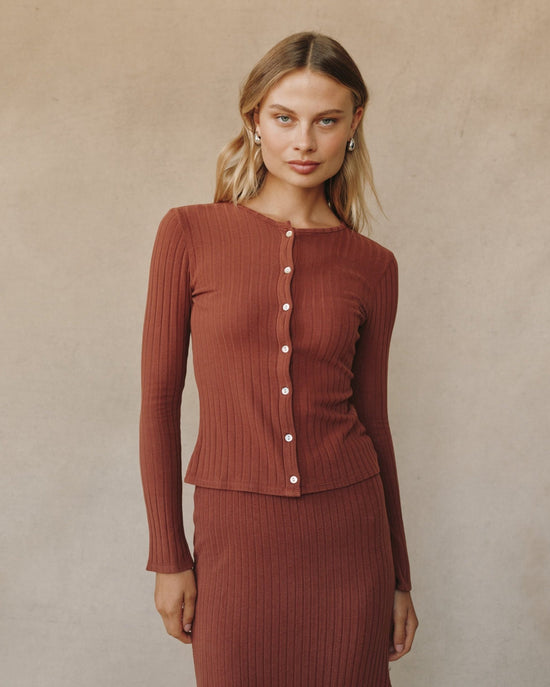 Print Your Post Long Sleeve Cardigan - Autumn Amber View 2