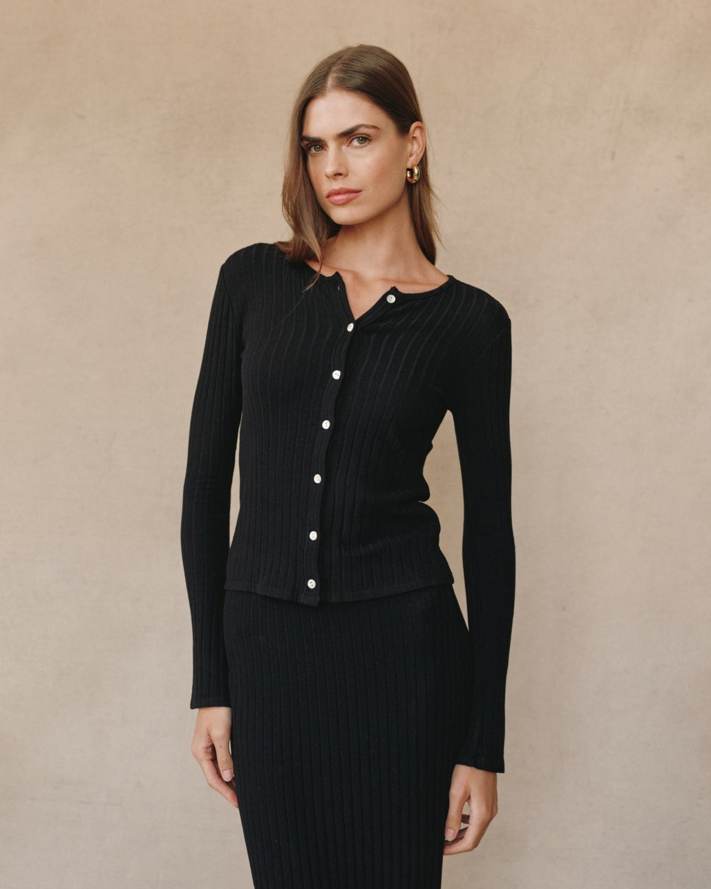 Print Your PostLong Sleeve Cardigan - Black