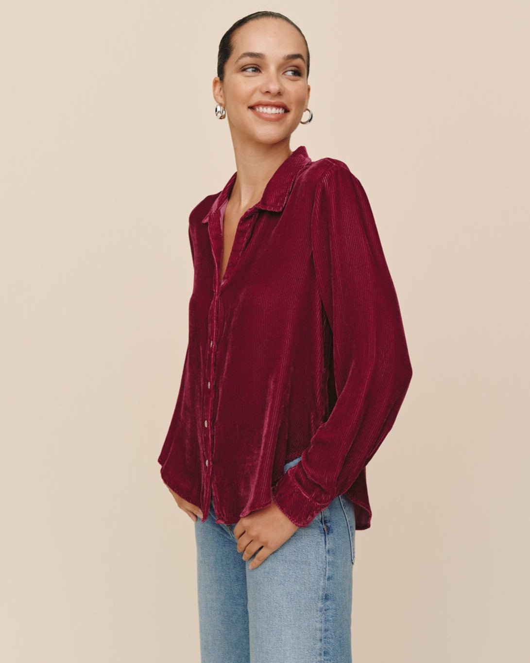 Print Your PostLong Sleeve Clean Shirt - Ice MulberryTops