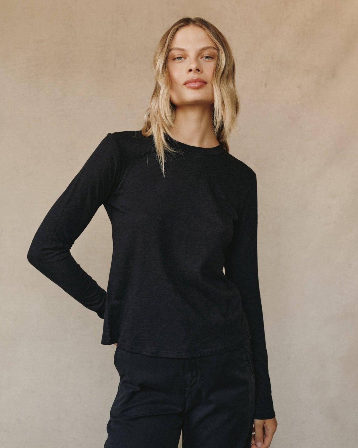 Print Your PostLong Sleeve Crew Tee - BlackTops