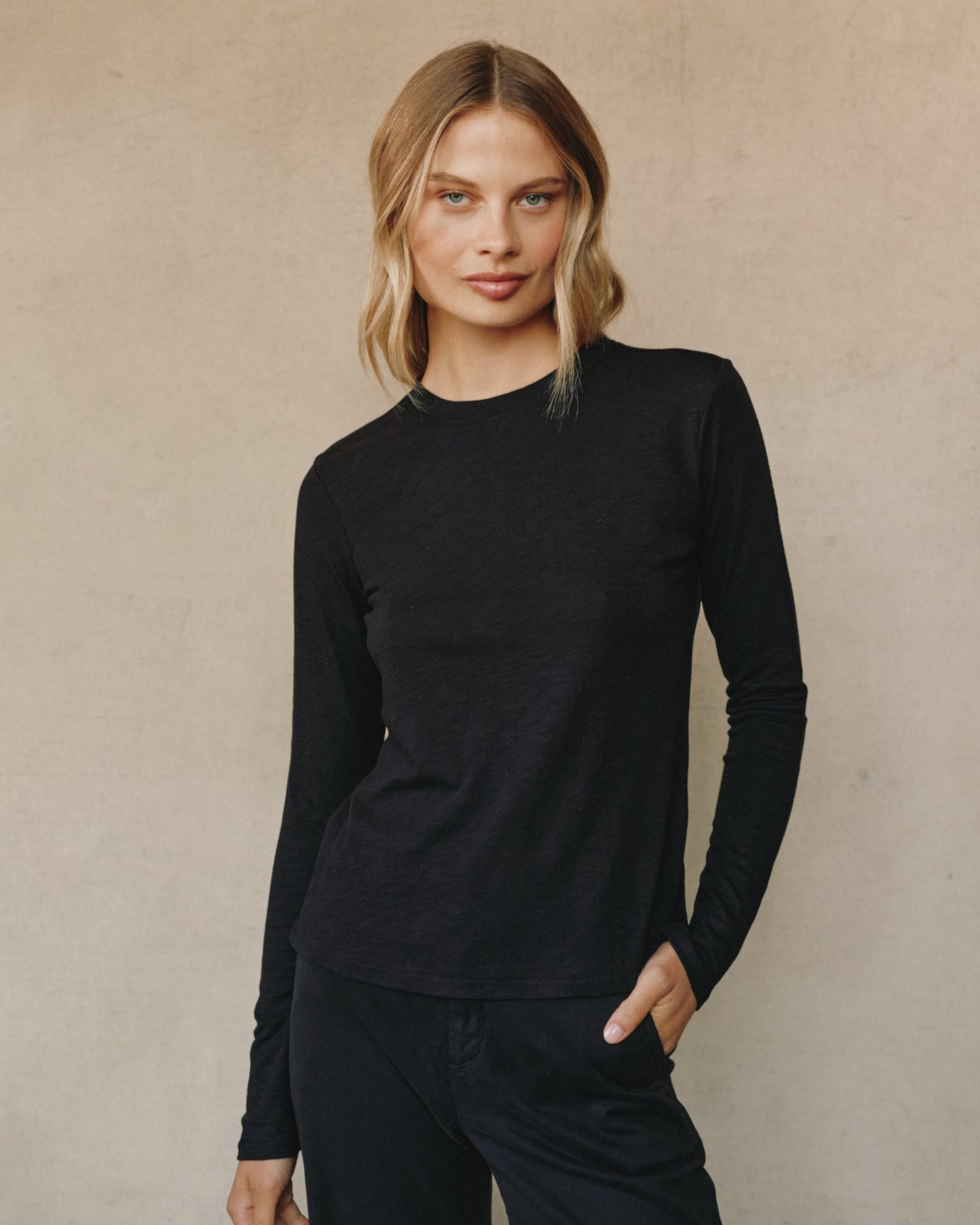 Print Your PostLong Sleeve Crew Tee - BlackTops