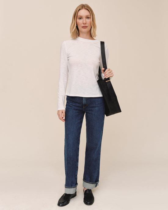 Print Your Post Long Sleeve Crew Tee - White View 2