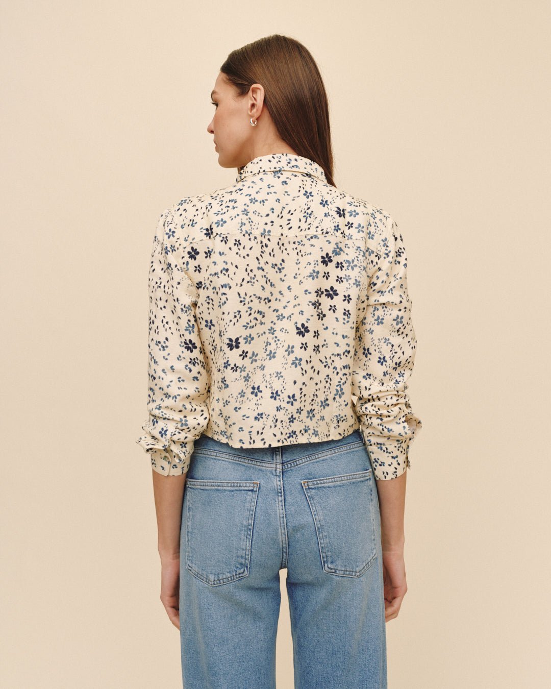 Print Your PostLong Sleeve Crop Shirt - Golden Meadow PrintTops