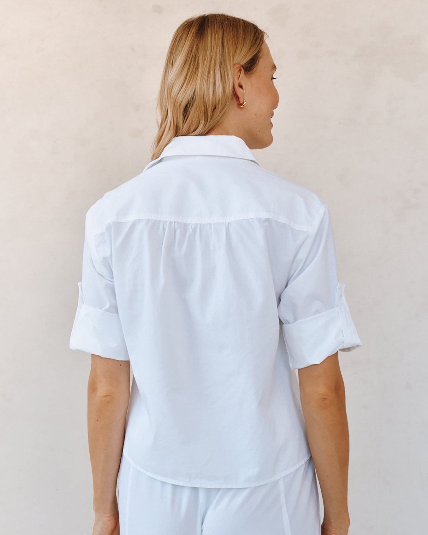 Print Your PostLong Sleeve Crop Utility Shirt - WhiteTops