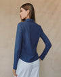 Print Your PostLong Sleeve Knit Button Down - Hudson BlueTops