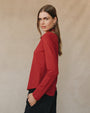 Print Your PostLong Sleeve Knit Button Down - Ruby RedTops