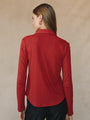 Print Your PostLong Sleeve Knit Button Down - Ruby RedTops