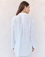 Print Your PostLong Sleeve Pocket Button Down Tunic - WhiteTops