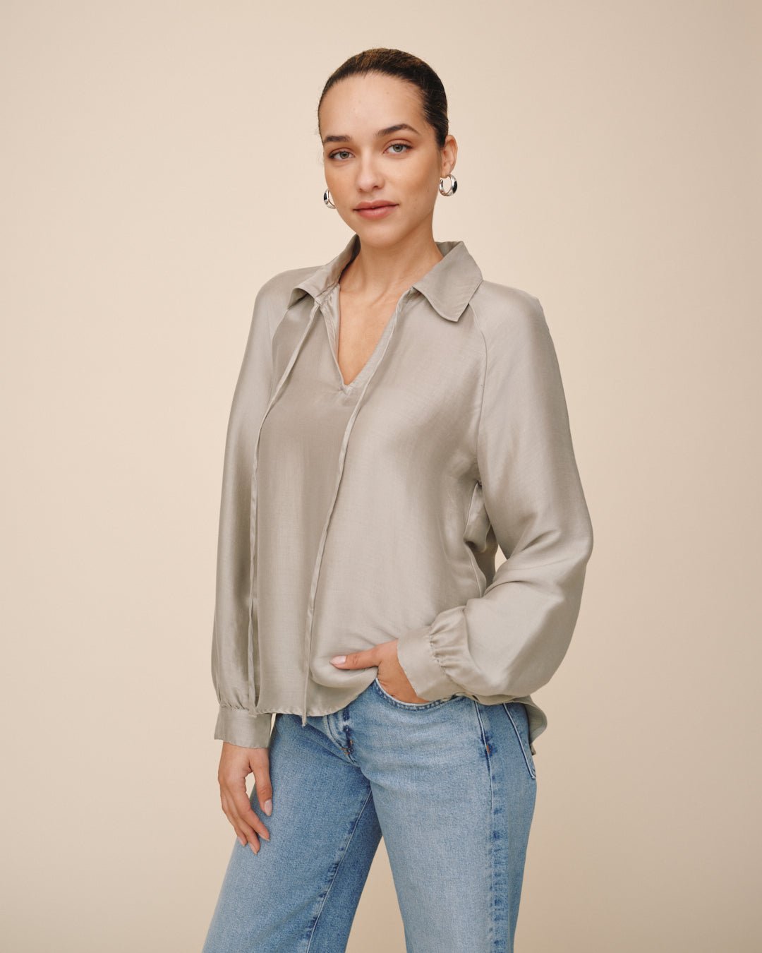 Print Your PostLong Sleeve Raglan Pullover - Soft SageTops