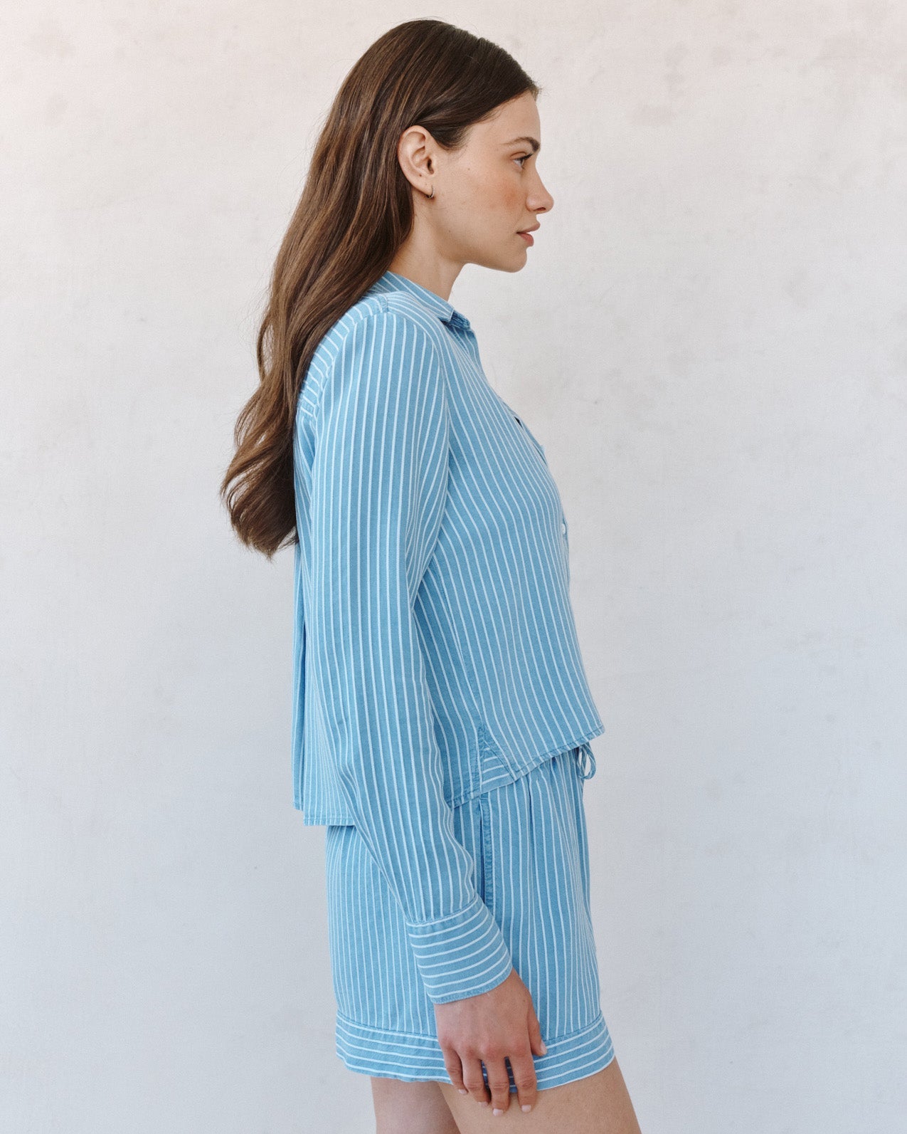 Print Your PostMixed Stripe Button Down Shirt - Coastal Stripe WashTops