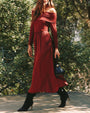 Print Your PostOff Shoulder Dress - Cabernet RedDresses