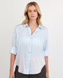 Print Your PostOversized Button Down - Tidal Blue StripeTops