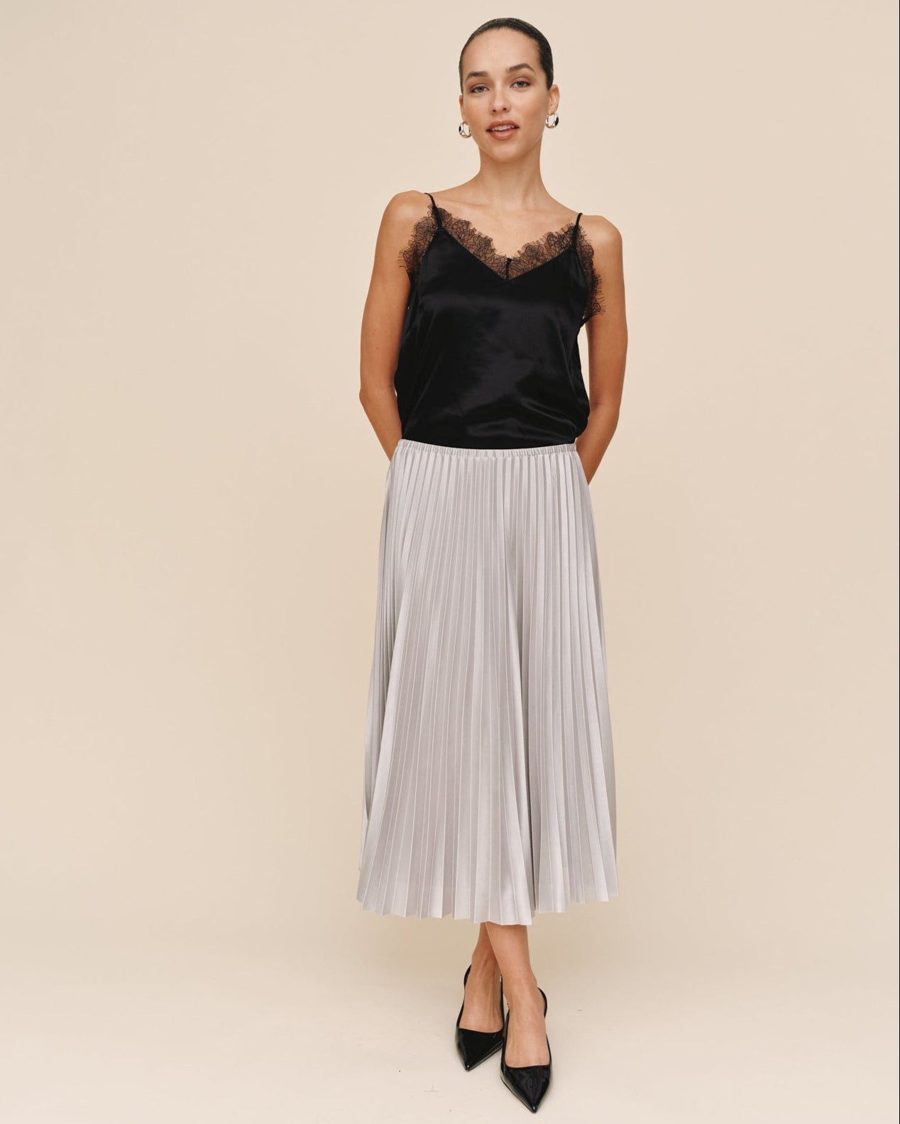 Print Your PostPleated Skirt - Silver ShimmerSkirts