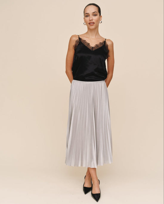 Print Your Post Pleated Skirt - Silver Shimmer View 2