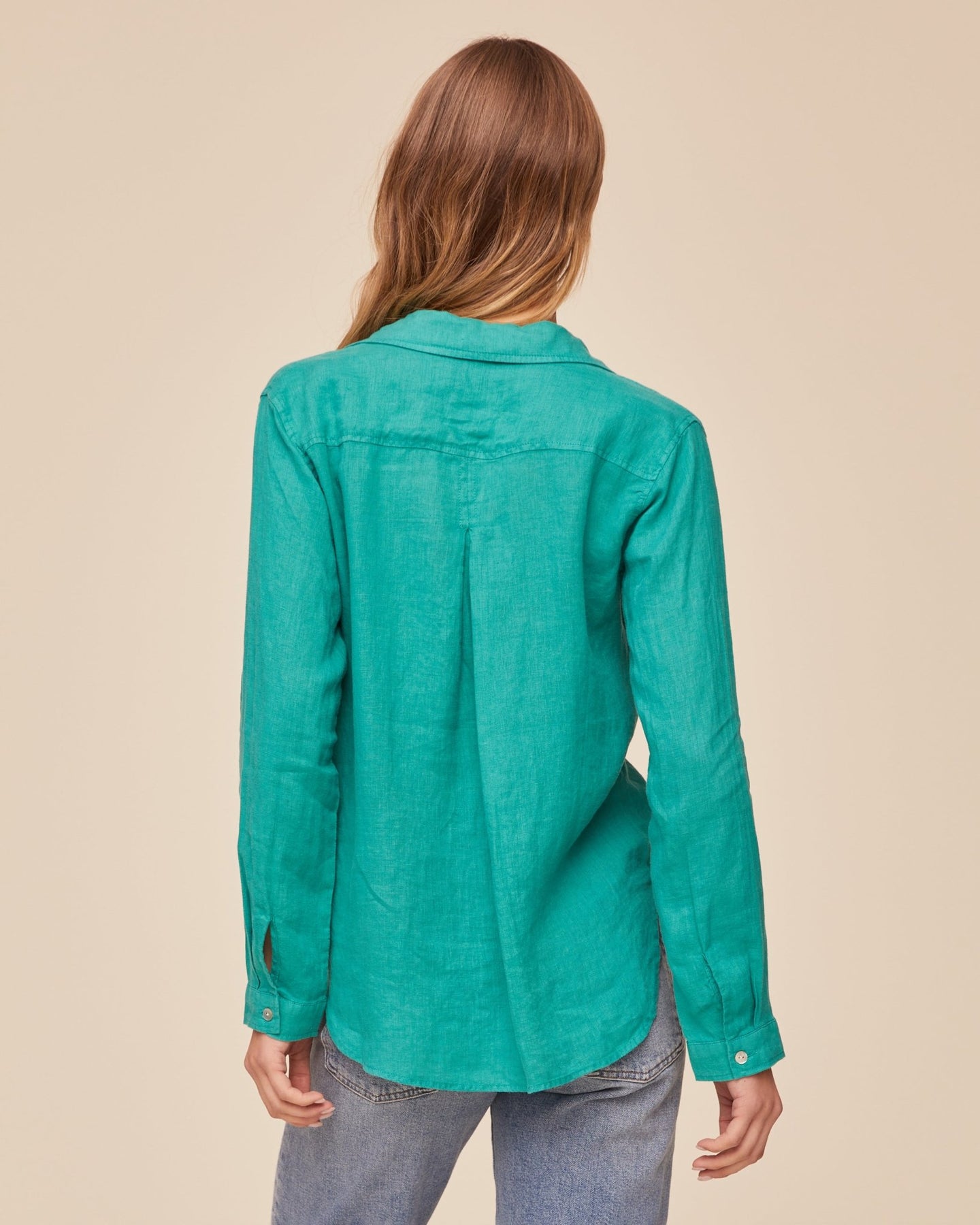 Print Your PostPocket Button Down - Aqua GreenTops