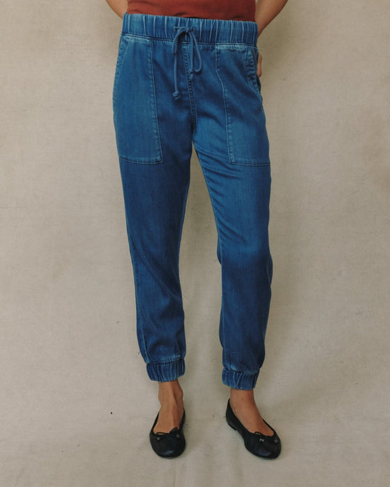 Print Your Post Pocket Jogger - Indigo Spray Wash View 2