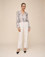 Print Your PostPull On Elastic Waist Trouser - Winter WhitePants