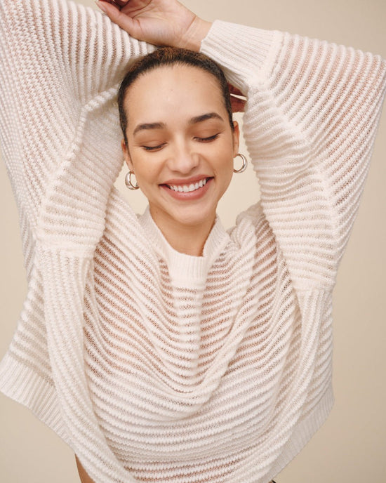 Print Your Post Relaxed Boxy Fit Sweater - Vanilla Frost