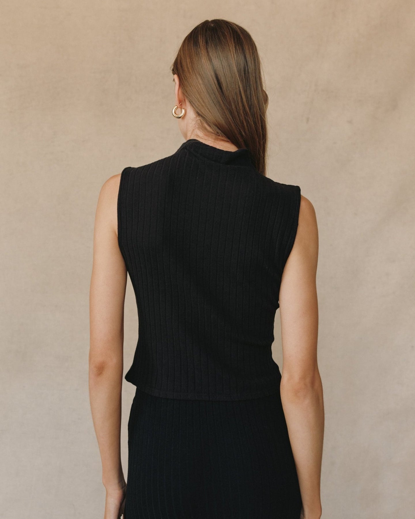 Print Your PostRib Mock Neck Top - BlackTops