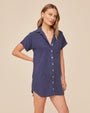 Print Your PostRoll Sleeve Pocket Shirt Dress - Midnight SurfDresses