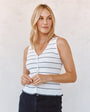 Print Your PostRuffle Hem Knitted Vest - Garden Party StripeTops