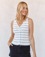 Print Your PostRuffle Hem Knitted Vest - Garden Party StripeTops