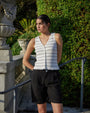 Print Your PostRuffle Hem Knitted Vest - Garden Party StripeTops