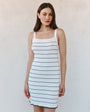 Print Your PostRuffle Hem Sleeveless Knitted Dress - Garden Party StripeDresses