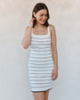 Print Your PostRuffle Hem Sleeveless Knitted Dress - Garden Party StripeDresses