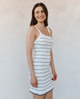 Print Your PostRuffle Hem Sleeveless Knitted Dress - Garden Party StripeDresses