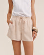Print Your PostRuffle Waist Short - Linen SandShorts