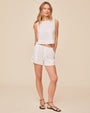 Print Your PostRuffle Waist Short - WhiteShorts