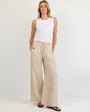 Print Your PostRuffle Waist Wide Leg Pant - Linen SandPants