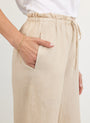Print Your PostRuffle Waist Wide Leg Pant - Linen SandPants