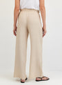 Print Your PostRuffle Waist Wide Leg Pant - Linen SandPants