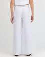 Print Your PostRuffle Waist Wide Leg Pant - WhitePants