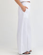 Print Your PostRuffle Waist Wide Leg Pant - WhitePants