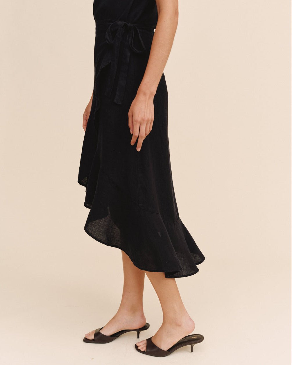 Print Your PostRuffle Wrap Skirt - BlackSkirts