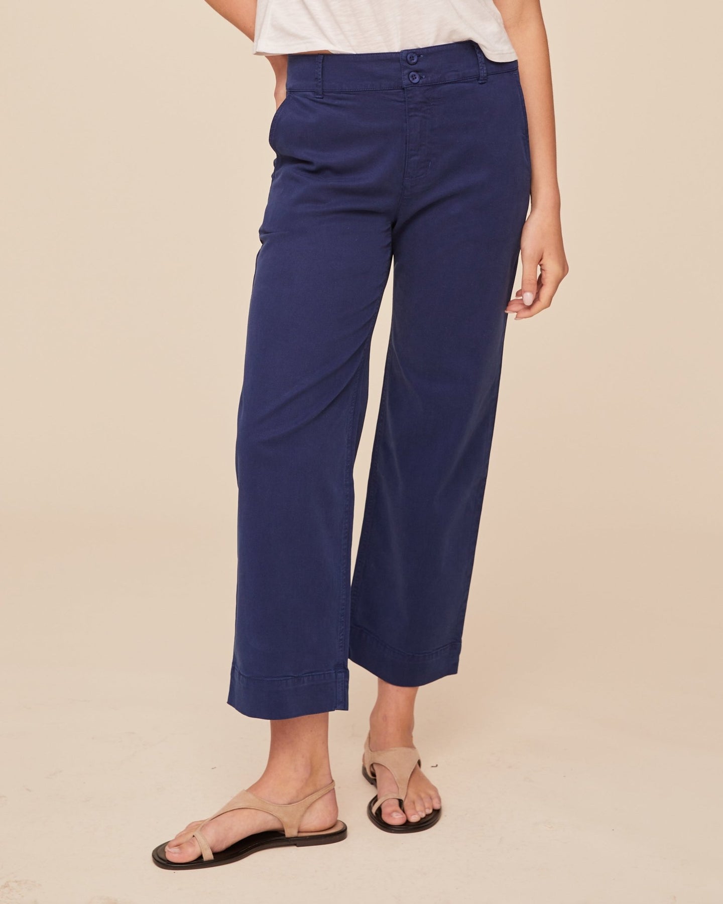Print Your PostSaige - Wide Leg Crop - Cobalt BayPants